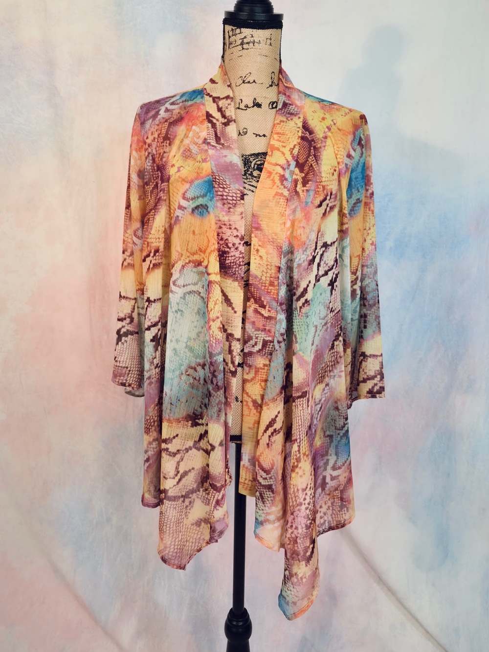 Y2K 2000s snakeskin coverup duster one size